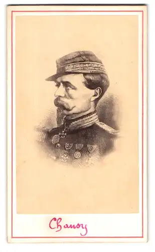 Fotografie Portrait General Alfred Chanzy in Uniform mit Orden & Epauletten