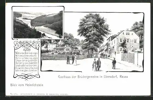 AK Ebersdorf-Reuss, Gasthaus der Brüdergemeine, Panorama