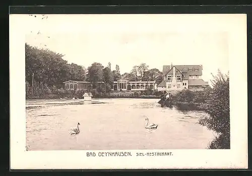AK Bad Oeynhausen, Teich vor dem Siel-Restaurant