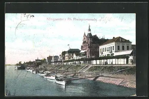 AK Königswinter / Rhein, Anlegestellen an der Rheinpromenade
