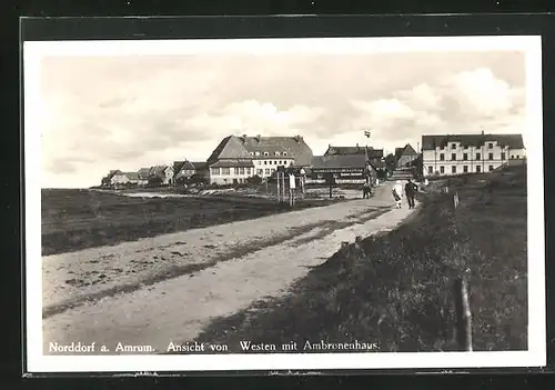 AK Norddorf, Ansicht von Westen mit Ambronenhaus