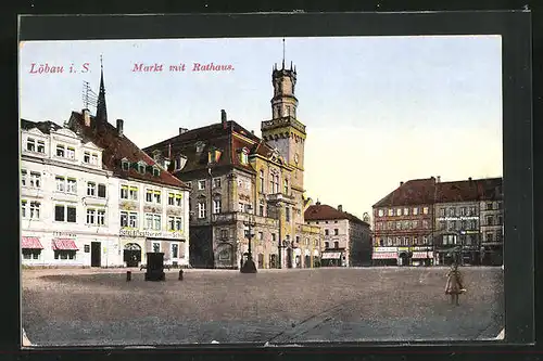 AK Löbau, Markt und Rathaus