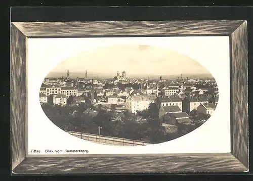 Präge-AK Zittau, Blick zum Kummersberg