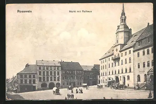 AK Rosswein, Markt mit Rathaus