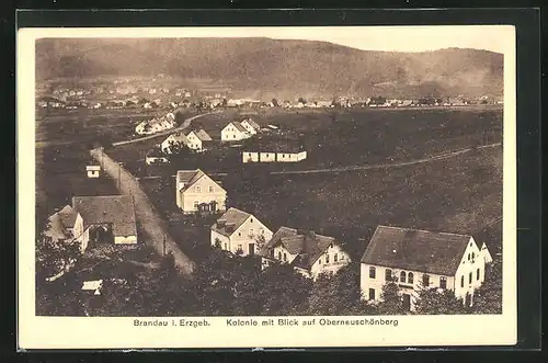AK Brandau i. Erzgeb., Kolonie mit Blick auf Oberneuschönburg