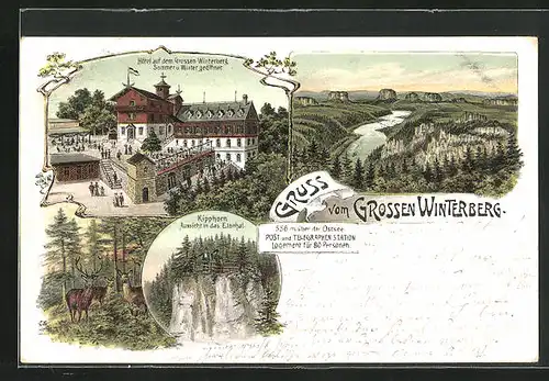 AK Grosser Winterberg, Hotel auf dem Grossen Winterberg und Kipphorn