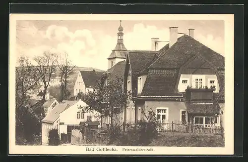 AK Bad Gottleuba, Blick auf die Peterswaldstrasse