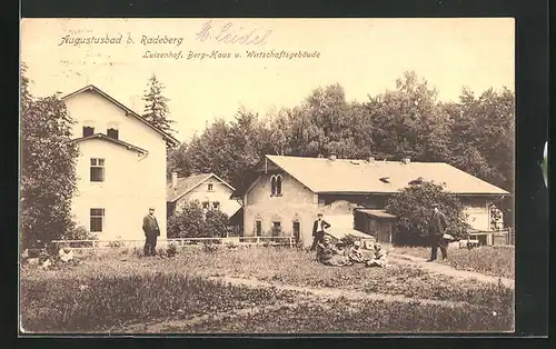 AK Augustusbad b. Radeberg, Gasthaus Luisenhof, Berg-Haus und Wirtschaftsgebäude