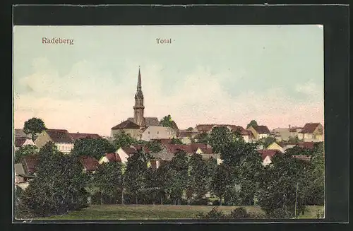 Sonnenschein-AK Radeberg, Totalansicht der Stadt