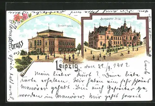 Lithographie Leipzig, Concerthaus und Buchhändler-Börse