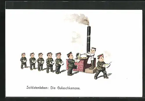 Künstler-AK Ad. Hoffmann unsign.: Soldatenleben: Die Gulaschkanone