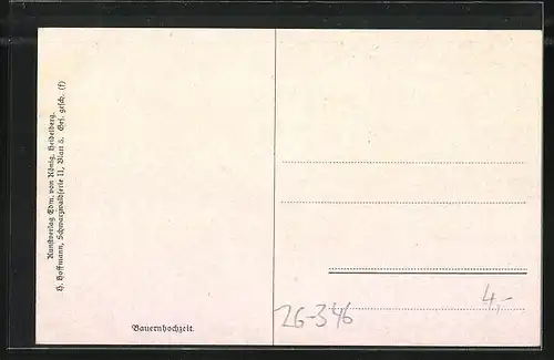 Künstler-AK Heinrich Hoffmann: Bauernhochzeit im Dorfe