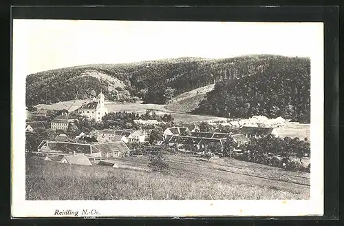 AK Reidling, Teilansicht mit Kirche