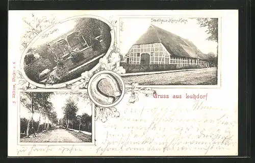 AK Luhdorf, Gasthaus Heinrich Hahn, Café Garten, Luhdorfer-Chaussee