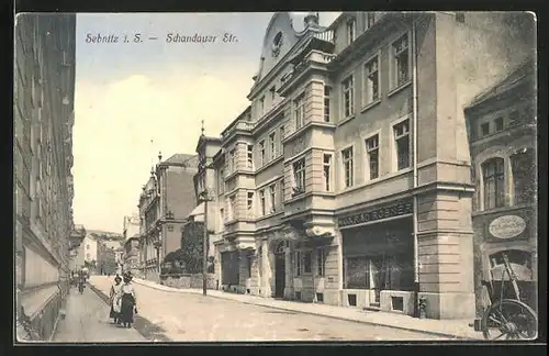 AK Sebnitz i. S., Geschäfte an der Schandauer Strasse