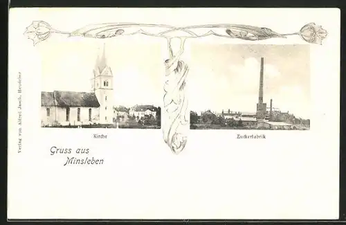 AK Minsleben, Kirche, Zuckerfabrik