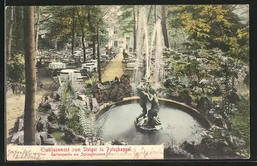 AK Potschappel, Gasthof zum Steiger, Gartenpartie