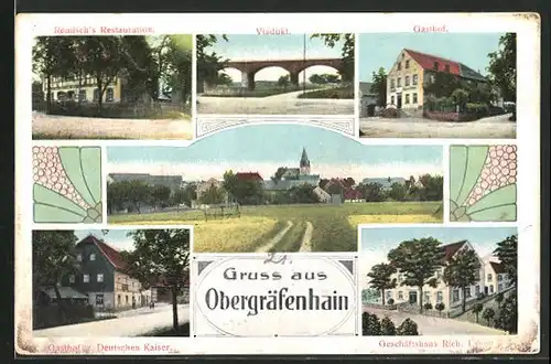 AK Obergräfenhain, Römisch`s Restaurant, Gasthof z. Deutschen Kaiser