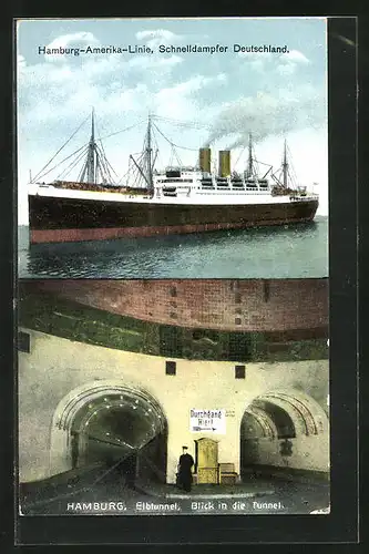 AK Hamburg, Passagierschiff Deutschland, Hamburg-Amerika-Linie