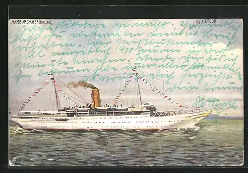 AK Passagierschiff Meteor, Hamburg-Amerikalinie