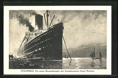 AK Passagierschiff Columbus, Nordeutscher Lloyd Bremen