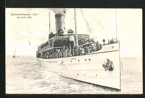 AK Passagierschiff Odin auf hoher See