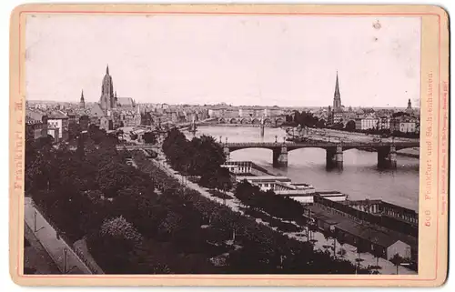 Fotografie Römmler & Jonas, Dresden, Ansicht Frankfurt / Main, Kleeblatt'sche Schwimmanstalt, Blick nach Sachsenhausen