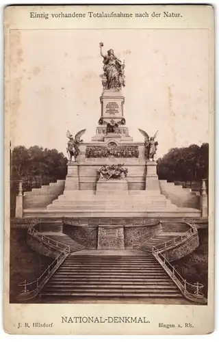 Fotografie J. B. Hilsdorf, Bingen, Ansicht Rüdesheim / Rhein, National-Denkmal, Niederwalddenkmal