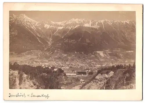 Fotografie Fotograf unbekannt, Ansicht Innsbruck, Panorama vom Lausenkopf