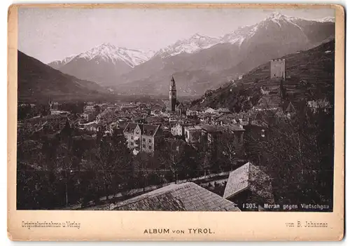 Fotografie B. Johannes, Meran, Ansicht Meran, Ortsansicht gegen Vintschgau