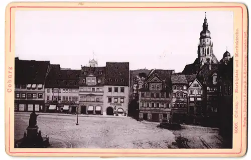 Fotografie Römmler & Jonas, Dresden, Ansicht Coburg, Ladengeschäft C.A. Bischoff, Marktplatz & Moritzkirche