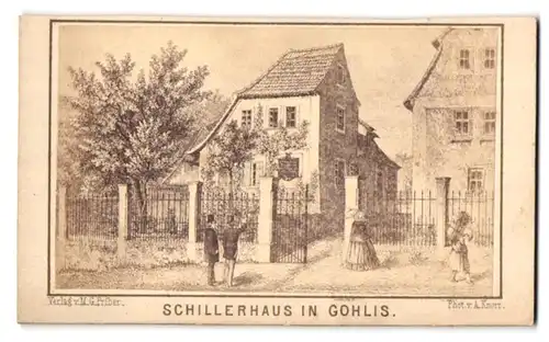 Fotografie A. knorr, Ansicht Leipzig-Gohlis, Partie am Schillerhaus