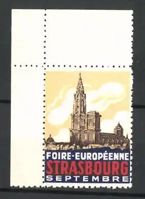 Reklamemarke Strasbourg, Foire Européene, Kirche