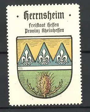 Reklamemarke Herrnsheim, Freistaat Hessen, Provinz Rheinhessen, Stadtwappen
