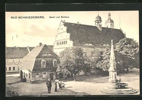 AK Bad Schmiedeberg, Markt und Rathaus