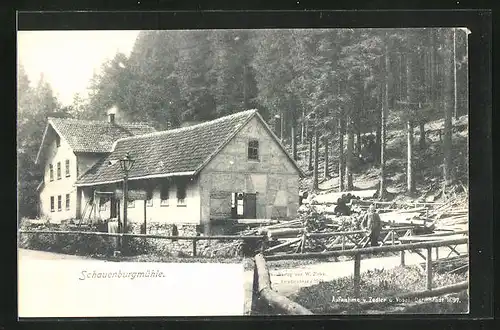 AK Friedrichroda, Blick auf die Schauenburgmühle