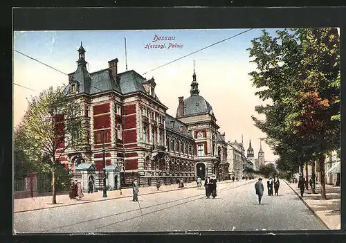 AK Dessau, Blick auf das Herzogl. Palais