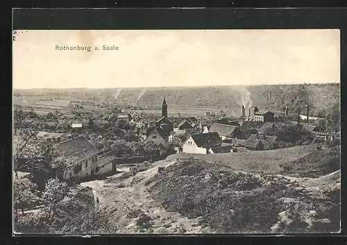 AK Rothenburg a. Saale, Blick auf den Ort