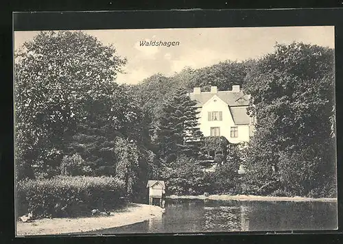 AK Waldshagen, Blick auf eine Villa