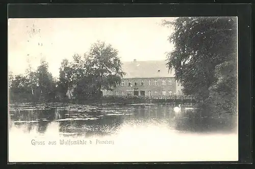 AK Wulfsmühle b. Pinneberg, Blick auf den See