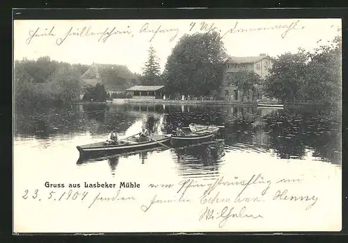 AK Lasbek, Lasbeker Mühle, Ruderpartie auf dem See