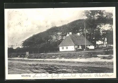 AK Kitzeberg, Blick auf ein Haus am Strand