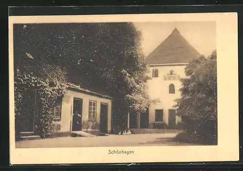 AK Schönhagen, Strasse im Sonnenschein