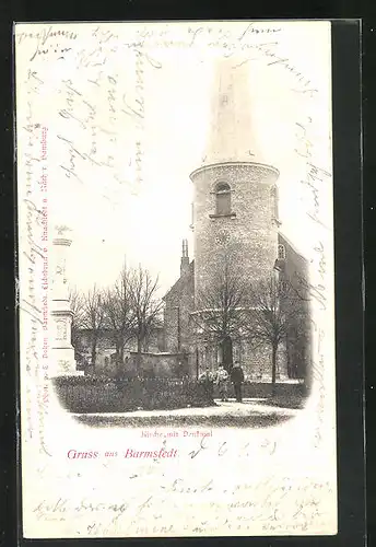 AK Barmstedt, Kirche mit Denkmal