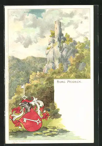 AK Neideck, Die Burg auf dem Fels