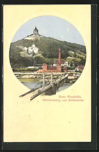AK Porta Westfalika, Wittekindsberg und Kettenbrücke