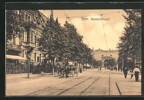 AK Trier, Blick auf die Bahnhofstrasse