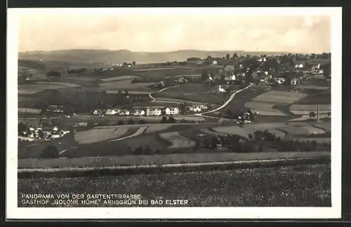 AK Bad Elster, Ausblick vom Berg-Gasthof Goldene Höhe