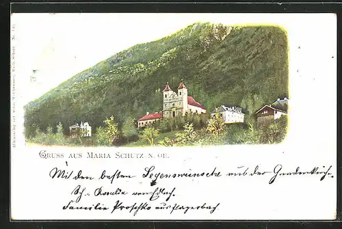 AK Maria Schutz, Kirche am Berg