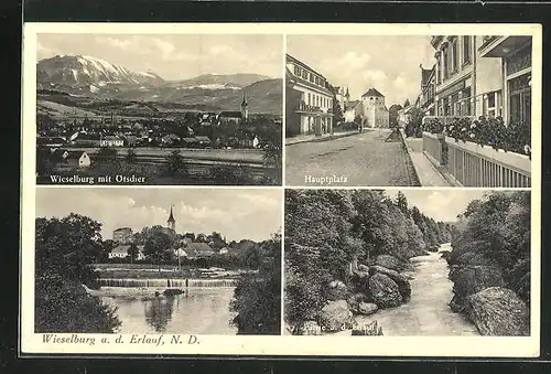 AK Wieselburg a. d. Erlauf, Hauptplatz, Stadt mit Ötscher